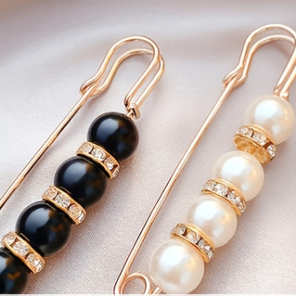 1pc Delicate Elegant Beaded Badge Pin For Jeans,Bag,Shirt Collar, Handcraft